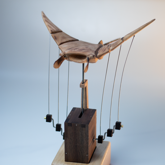 Handcrafted   Wooden   Manta   Ray   Automaton