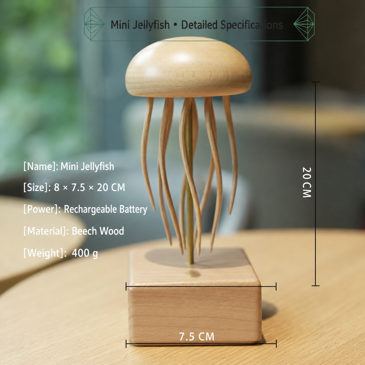 Handcrafted   Wooden   Jellyfish   Automaton